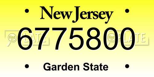 6775800 New Jersey License Plate