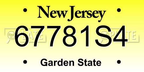 67781S4 New Jersey License Plate