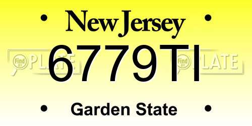 6779TI New Jersey License Plate