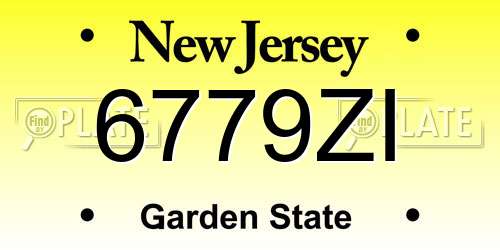6779ZI New Jersey License Plate