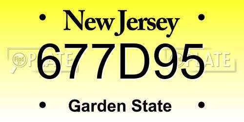 677D95 New Jersey License Plate