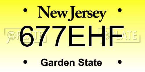 677EHF New Jersey License Plate