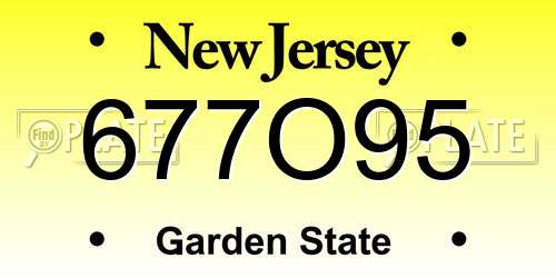 677O95 New Jersey License Plate