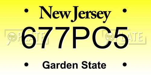 677PC5 New Jersey License Plate