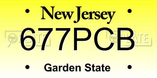 677PCB New Jersey License Plate