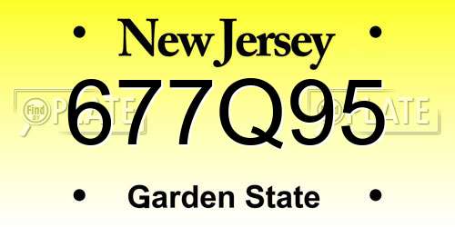 677Q95 New Jersey License Plate