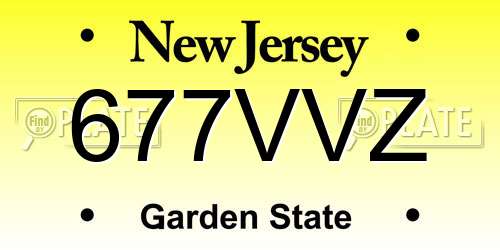 677VVZ New Jersey License Plate
