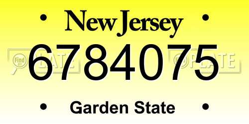 6784075 New Jersey License Plate