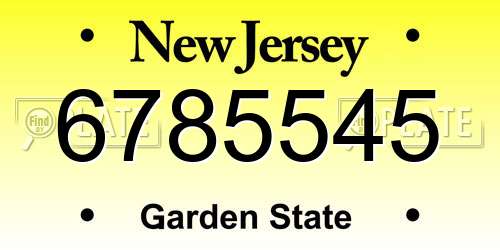 6785545 New Jersey License Plate