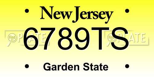 6789TS New Jersey License Plate