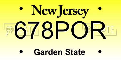 678POR New Jersey License Plate