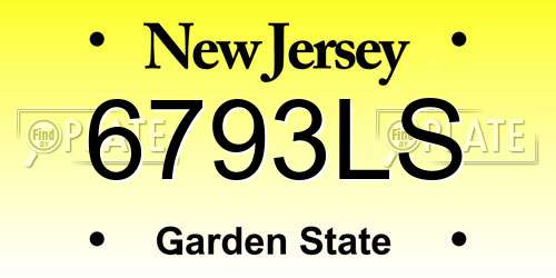6793LS New Jersey License Plate