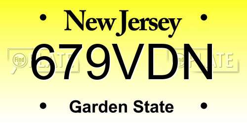 679VDN New Jersey License Plate