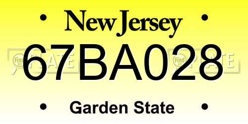 67BA028 New Jersey License Plate