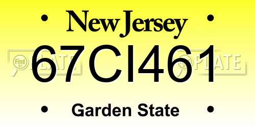 67CI461 New Jersey License Plate