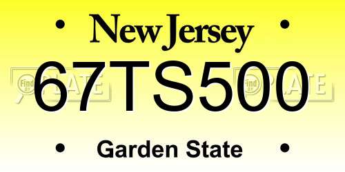 67TS500 New Jersey License Plate