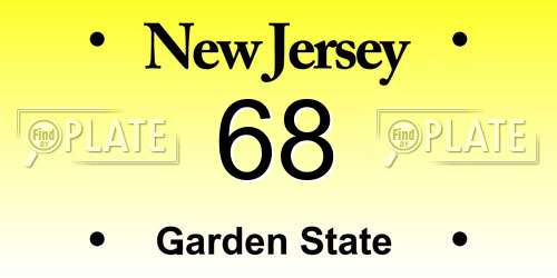 68 New Jersey License Plate