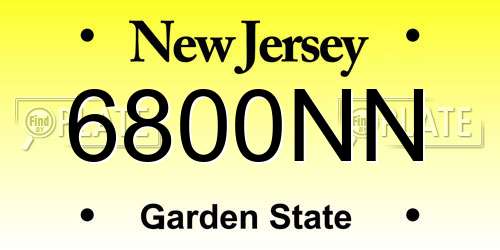 6800NN New Jersey License Plate