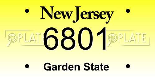 6801 New Jersey License Plate