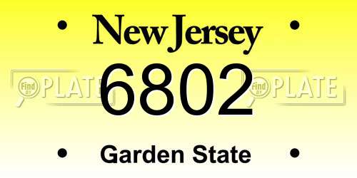 6802 New Jersey License Plate