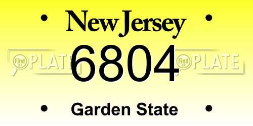 6804 New Jersey License Plate