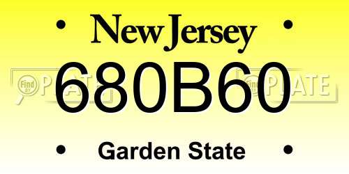 680B60 New Jersey License Plate