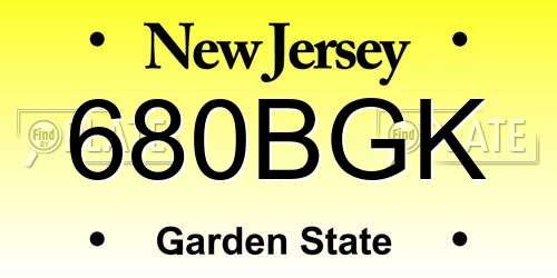 680BGK New Jersey License Plate