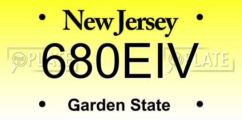 680EIV New Jersey License Plate