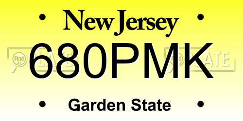 680PMK New Jersey License Plate