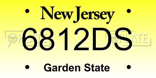 6812DS New Jersey License Plate