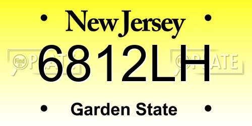 6812LH New Jersey License Plate