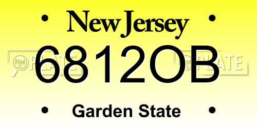 6812OB New Jersey License Plate