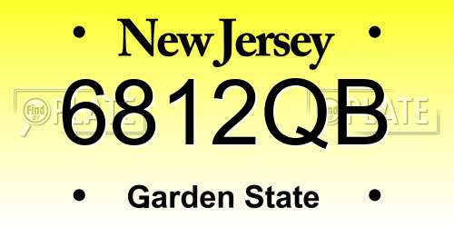 6812QB New Jersey License Plate