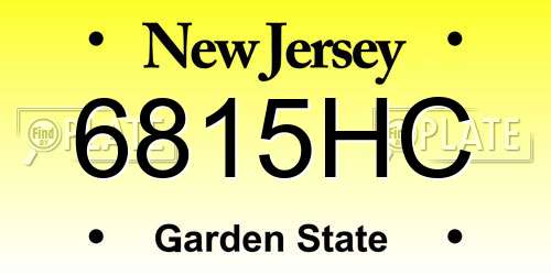 6815HC New Jersey License Plate