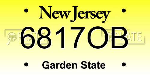 6817OB New Jersey License Plate