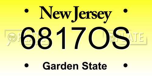 6817OS New Jersey License Plate
