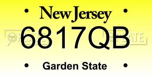 6817QB New Jersey License Plate