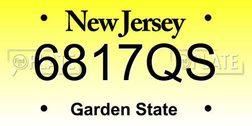 6817QS New Jersey License Plate