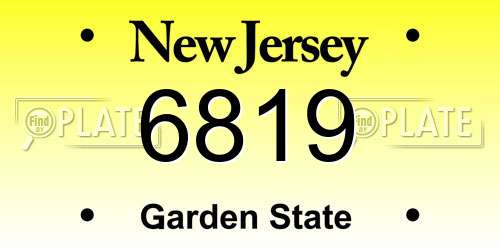 6819 New Jersey License Plate