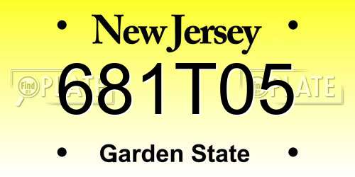 681T05 New Jersey License Plate