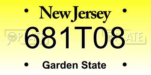 681T08 New Jersey License Plate