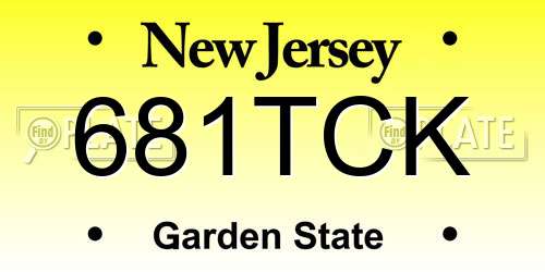 681TCK New Jersey License Plate