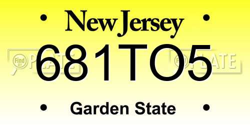 681TO5 New Jersey License Plate