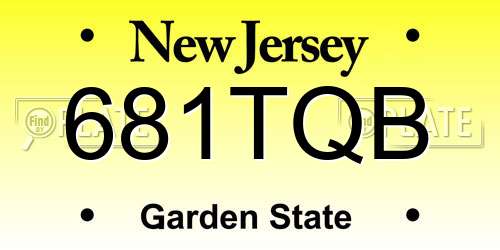 681TQB New Jersey License Plate