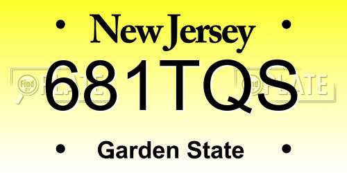 681TQS New Jersey License Plate
