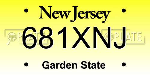 681XNJ New Jersey License Plate