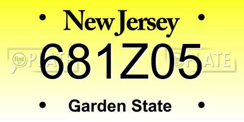 681Z05 New Jersey License Plate