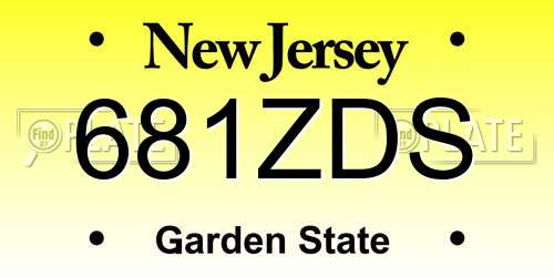 681ZDS New Jersey License Plate