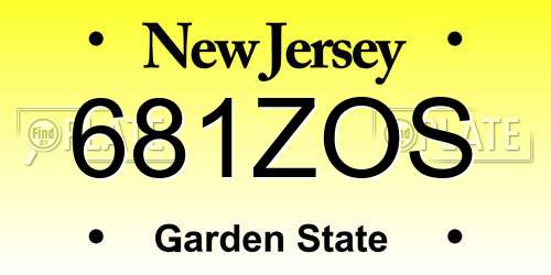 681ZOS New Jersey License Plate