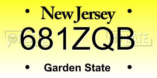 681ZQB New Jersey License Plate